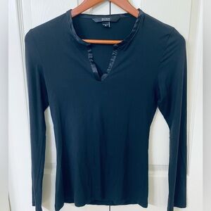 Victoria's Secret Fitted Black Mandarin Collar Top(M)